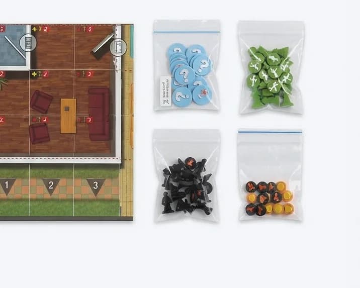 Bolsas de fichas de un juego cooperativo de emergencias