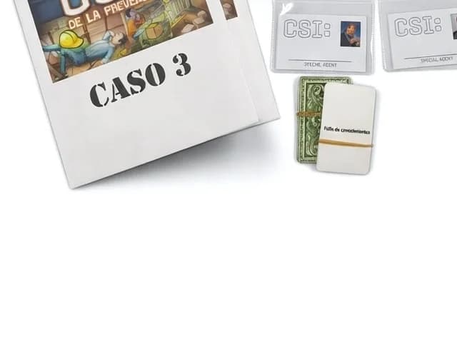 Cuadernillo del caso 3 y pistas del juego de investigación de accidentes
